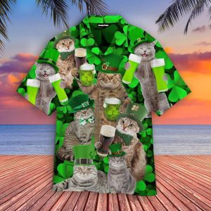 Happy Cats St Patricks Day Hawaiian Shirt For