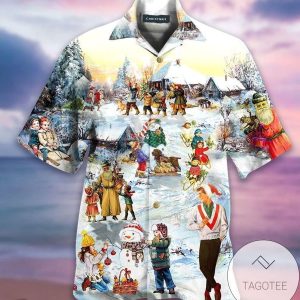 Happy Christmas Activities Under Snowy Hawaiian Shirts