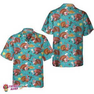 Happy Thanksgiving Turkeys Chef Thanksgiving Hawaiian Shirt, Funny Turkey Shirt For Thanksgiving Day