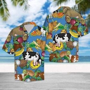 Hawaii Shirt ? Cow Tropical Fruits Hawaiian KLA Shirts