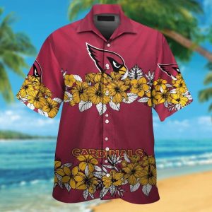 Hawaiian Arizona Cardinals Tropical Design Short Sleeve Unique Shirt