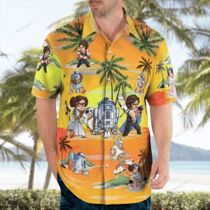Hawaiian Design with Leia Organa and Han Solo from Star Wars