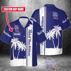 Hawaiian Shirt Custom Name Personalized with Pabst Blue Ribbon