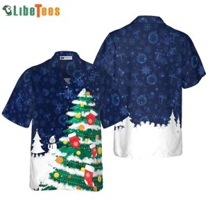 Hawaiian Shirt Featuring a Classic Christmas Tree Design