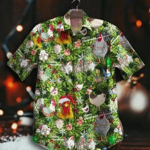 Hawaiian Shirt with Christmas Chicken Theme for Lovers