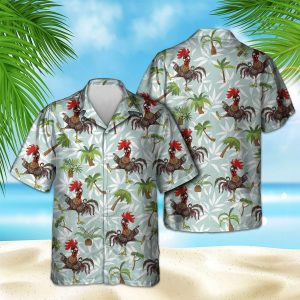 Hawaiian Shirt with Comical Chicken Design for Summer