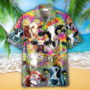 Hawaiian Shirt with Cows for Tropical Summer Days