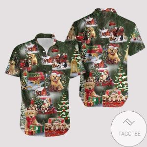 Hawaiian Shirts Christmas WitGolden Retriever