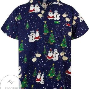 Hawaiian Shirts Funky Santa And Snowman Christmas
