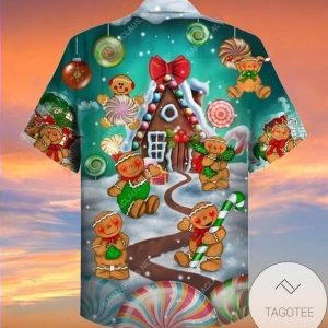 Hawaiian Shirts Gingerbread And Cane Christmas