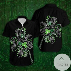 Hawaiian Shirts Happy St Patricks Day IrisShamrock Shape