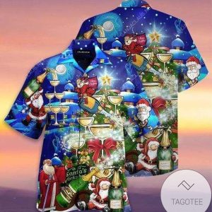 Hawaiian Shirts Lets Cheer Christmas With Champagne
