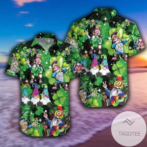Hawaiian Shirts Shamrock Gnome Hippie Saint Patricks Day