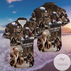 Hawaiian Shirts Skull Santa Claus Merry Christmas And Happy New Year