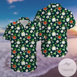 Hawaiian Shirts St Patricks Day Iris White Flowers