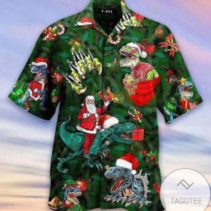 Hawaiian Shirts T-rex Dinosaur Enjoy Christmas