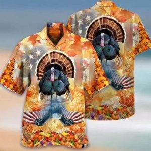 Hawaiian Shirts Turkey And Eagle Thanksgiving