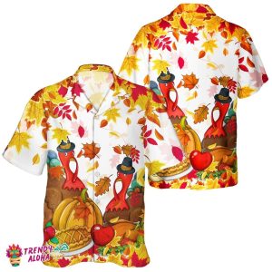 Hawaiian Thanksgiving Turkey Lover Unisex Print Autumn Shirt KLA