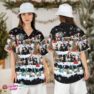 Heifer Merry Christmas Cow Farm Animal Xmas Hawaiian Shirt Tee