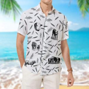 Highland Cattle Pattern – Hawaiian Shirt, Animal Farm Cow Hawaiian Shirts For Men, Women