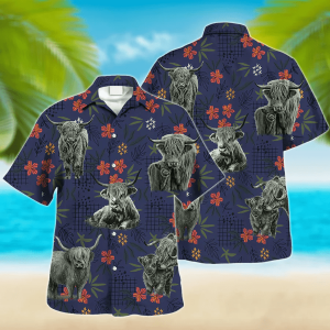 Highland Cow Trendy Hawaiian Shirt, Animal Trendy Hawaiian Shirts, Cow Lover Shirt, Farmer Shirt For Men And Women