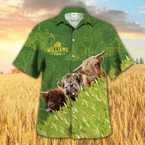 Highland Farm Corn Pattern Trendy Hawaiian Shirt, Cow Trendy Hawaiian Shirt, Summer Trendy Hawaiian Shirt For Men And Women