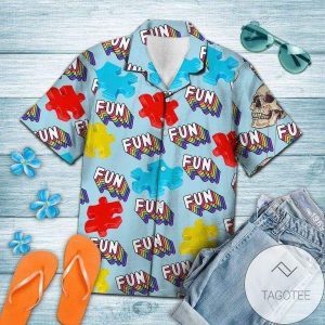 HigQuality Autism Puzzles Fun Summer Hawaiian Shirts