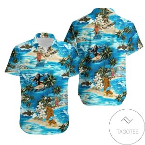 HigQuality Bigfoot Surfing Sun Summer Vibe Hawaiian Shirts