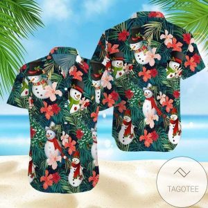 HigQuality Snow Man Cute Christmas Santa Claus Funny Hawaiian Shirts