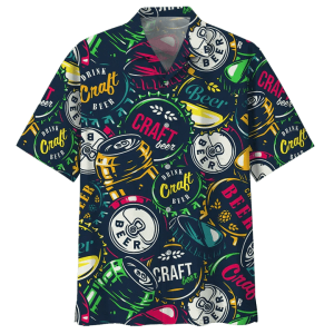 Hippie Beer Watercolor Design Trendy Hawaiian Shirt