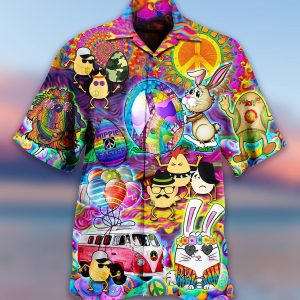 Hippie Easter Peace Life Color Funny Party Hawaiian Shirt