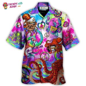 Hippie Funny Octopus Colorful Happy Tie Dye Art Style Hawaiian Shirt – Trendy KLA