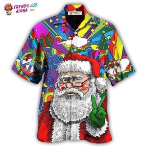 Hippie Funny Santa Claus Christmas Hawaiian Shirt – Trendy KLA