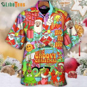 Hippie Santa Bus Design Peaceful Hawaiian Shirt