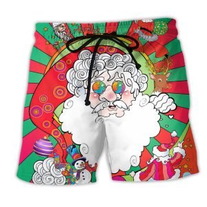 Hippie Santa Fantasy World Unreal Trendy KLA Hawaiian Beach Shorts