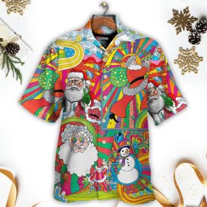 Hippie Santa Merry Xmas Hawaiian Shirt