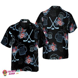 Hockey & Beer Tropical Hawaiian Shirt
