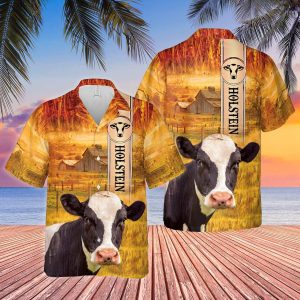 Holstein Breed All Printed 3D Trendy Hawaiian Shirt, Cow Trendy Hawaiian Shirt, Summer Gifts For Men And Women