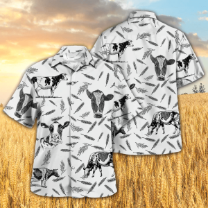 Holstein Cow Design Hawaiian Shirt for Bovine Lovers