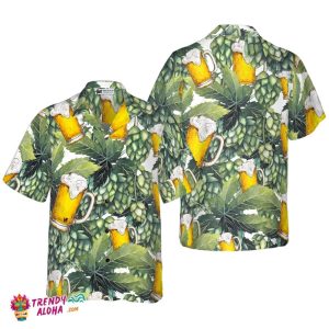 Hops And Craft Beer Hawaiian Shirt Hawaiian Shirt