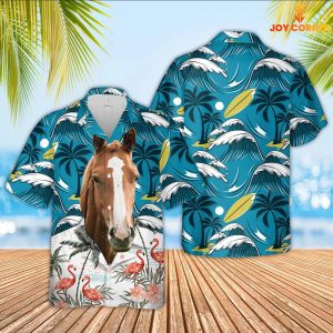 Horse Comical Theme Hawaiian Shirt 3D All Over Print Unique