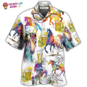Horse I Like Horse And Beer Hawaiian Shirt – Trendy KLA