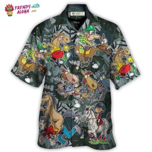 Horse Racing Funny Art Hawaiian Shirt – Trendy KLA