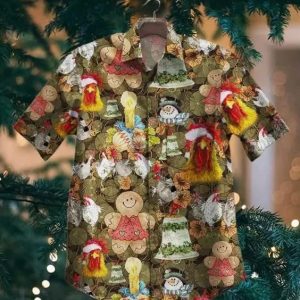 Hot Chicken Theme Christmas Hawaiian KLA Shirt
