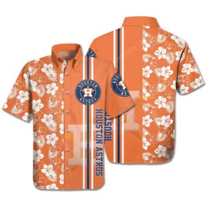 Houston Astros Hawaiian Shirt Houston Astros Logo Baseball Orange White Hawaii KLA Shirt
