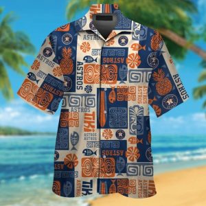 Houston Astros Short Sleeve Button Up Tropical Hawaiian Shirt VER01