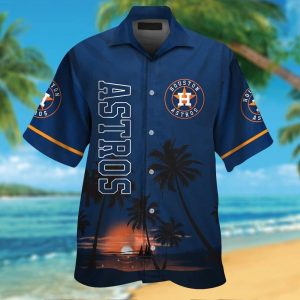 Houston Astros Short Sleeve Button Up Tropical Hawaiian Shirt VER011