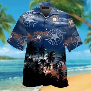 Houston Astros Short Sleeve Button Up Tropical Hawaiian Shirt VER04