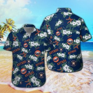 Houston Astros Short Sleeve Button Up Tropical Hawaiian Shirt VER09