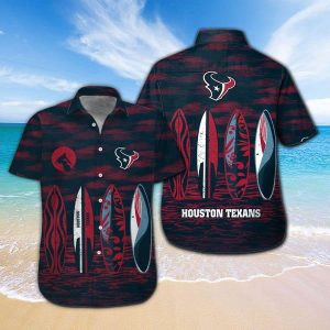 Houston Texans Short Sleeve Button Up Tropical Hawaiian Shirt VER016